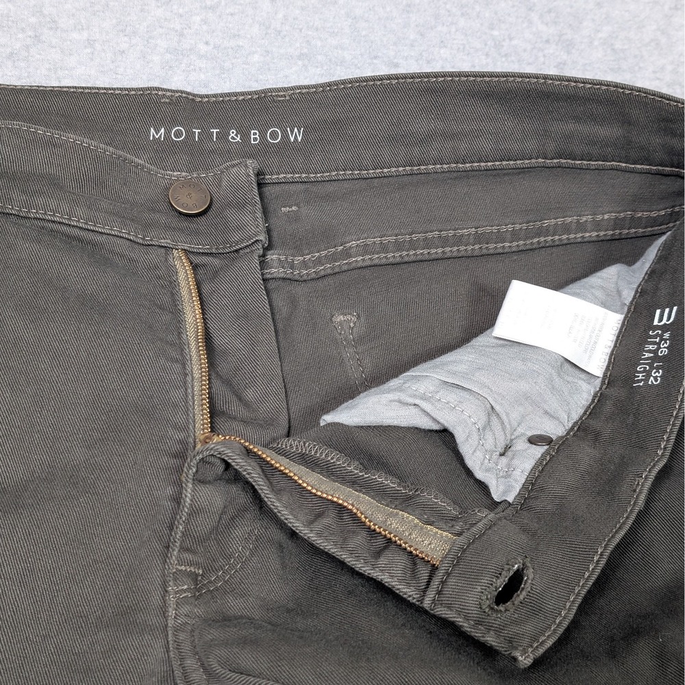 Mott & Bow Mercer Straight Jeans Mens Size 36x32 Military Green - Picture 6 of 13
